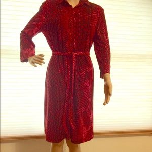Red snack skin print dress
